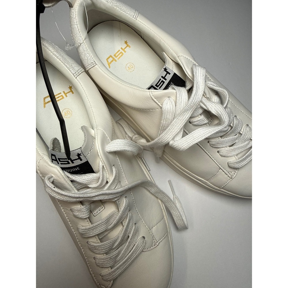 Ash Moby Platform Sneaker Women Size 40 White Leather Low Top Trainers NEW - Picture 10 of 16